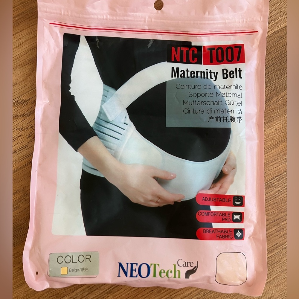 NeoTech Care Maternity Belt,  Pregnancy Support Waist/Back/Abdomen, Size S Beige